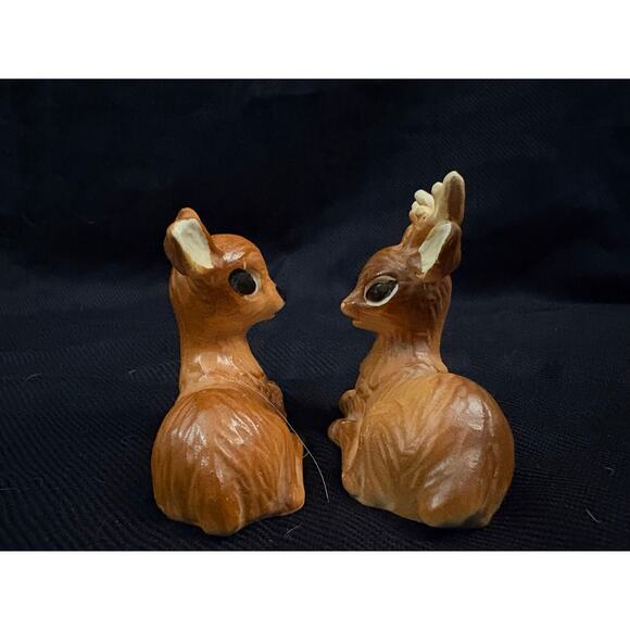 Nanco Deer Pair of Salt & Pepper Shakers Made in Japan Kitschy Grandmacore Fairy - Picture 7 of 10